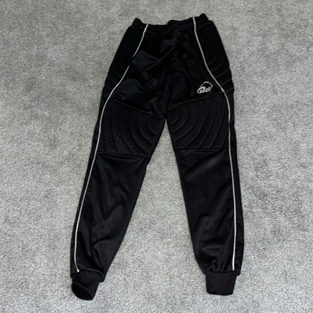 RH padded Black White tapered gym soccer goalie goal keeper sweatpants pants S